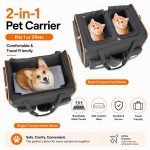 2 in 1 Large Cat Carrier for 2 Cats, Rolling