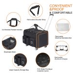 2 in 1 Large Cat Carrier for 2 Cats, Rolling - Image 5