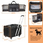 2 in 1 Large Cat Carrier for 2 Cats, Rolling - Image 7