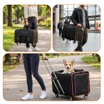 2 in 1 Large Cat Carrier for 2 Cats, Rolling - Image 3